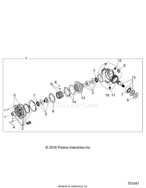 Drive Train, Front Gearcase Internals - R17rta99a1/b1 (701541) Schematic