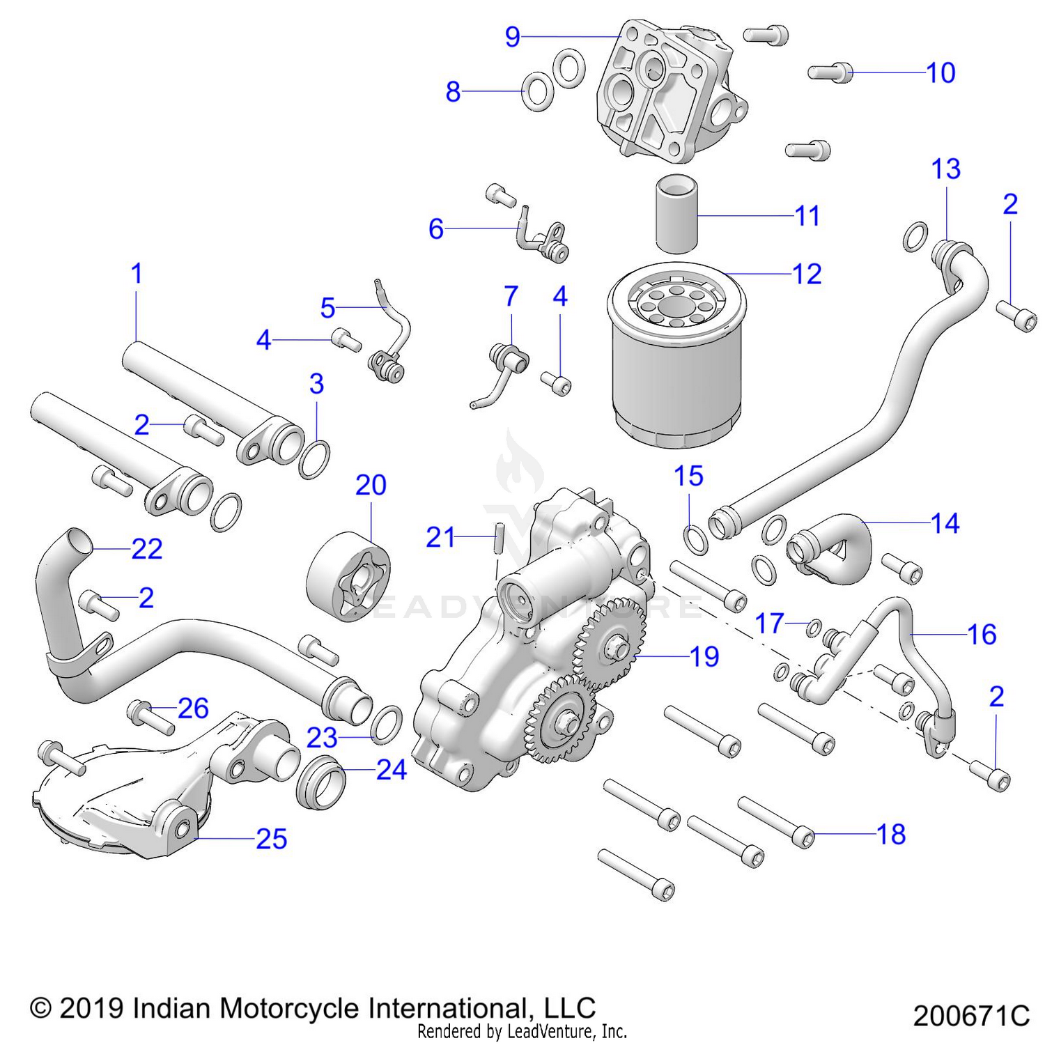 ENGINE, OIL PUMP/OIL SYSTEM - N26LCRRR ALL OPTIONS (200671C)