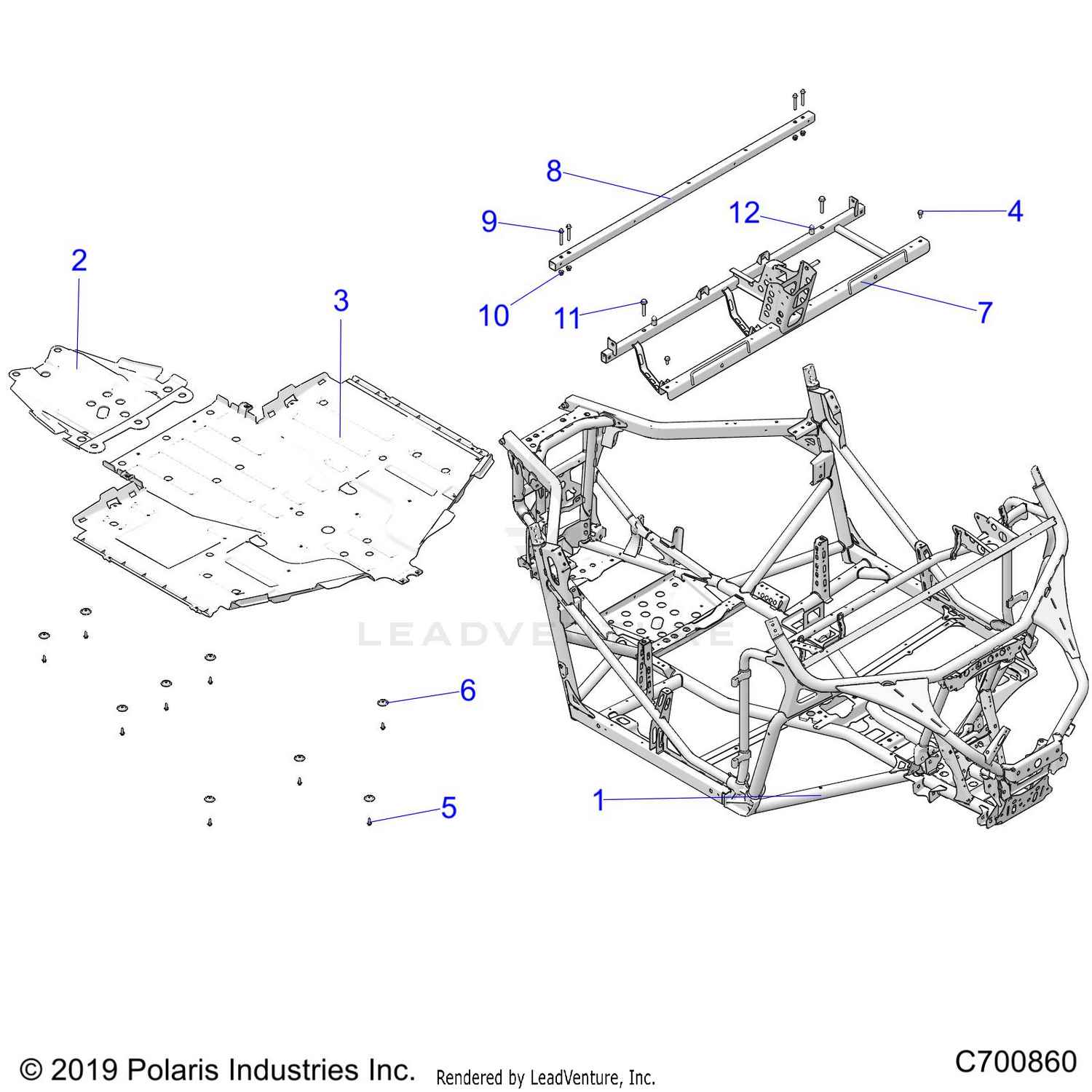 CHASSIS, MAIN FRAME AND SKID PLATES - G22GXJ99AC/AJ/BC/BJ (C700860)