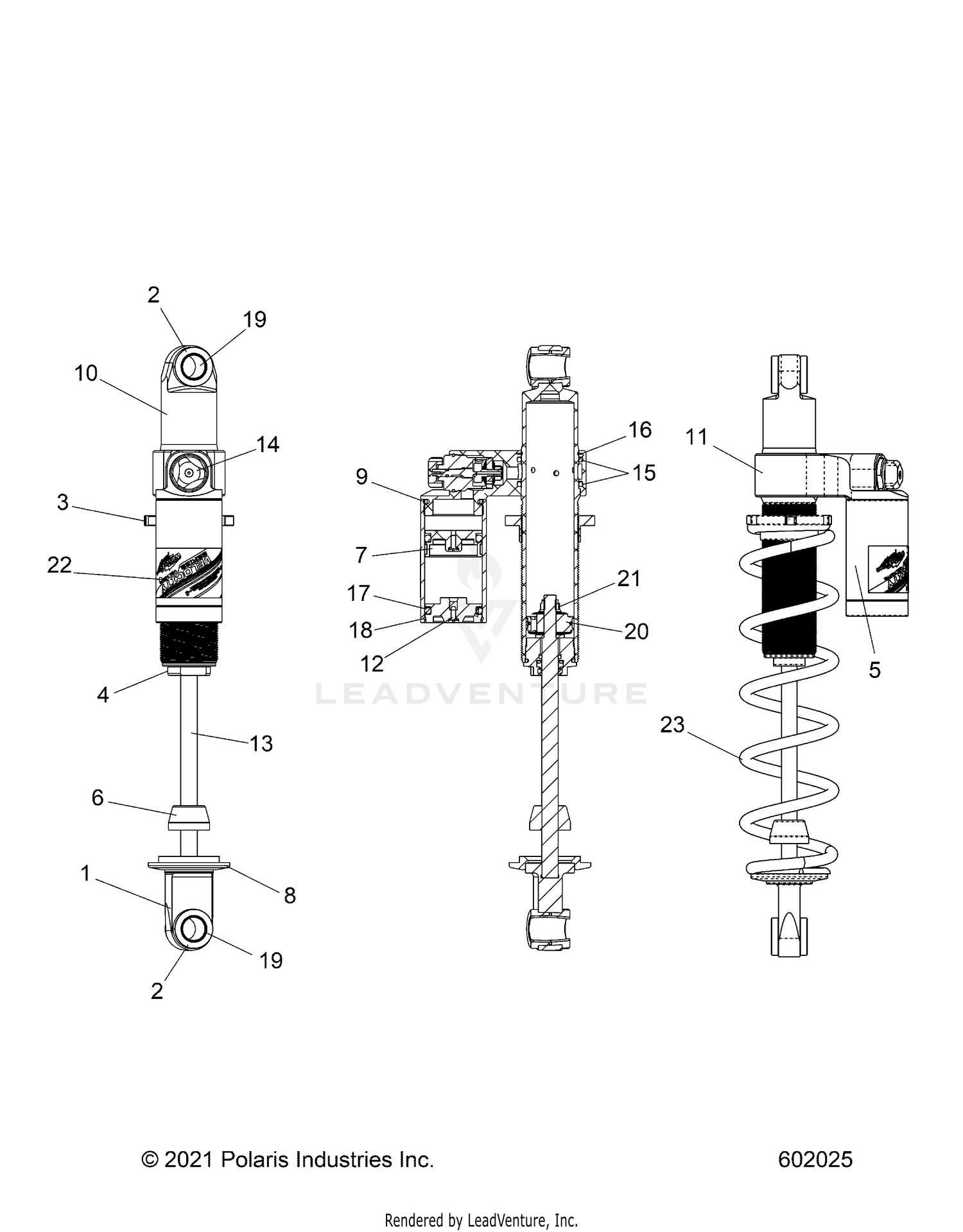 SUSPENSION, SHOCK, REAR TRACK, VELOCITY 7045537 - S26TGM8MS (602025)