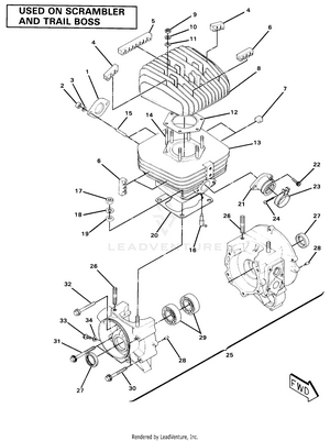 Crankcase And Cylinder Assembly (4910981098042a) Schematic