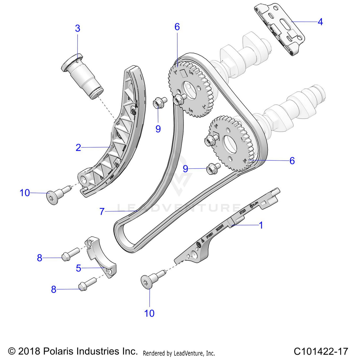 ENGINE, CAM CHAIN and SPROCKET - A26SEE57P8 (C101422-17)