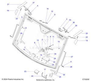Body, Windshield, Tip-out - R25rry99as/bs/al/bl/ap/bp/a9/b9/af/bf/ak/bk (c733250) Schematic