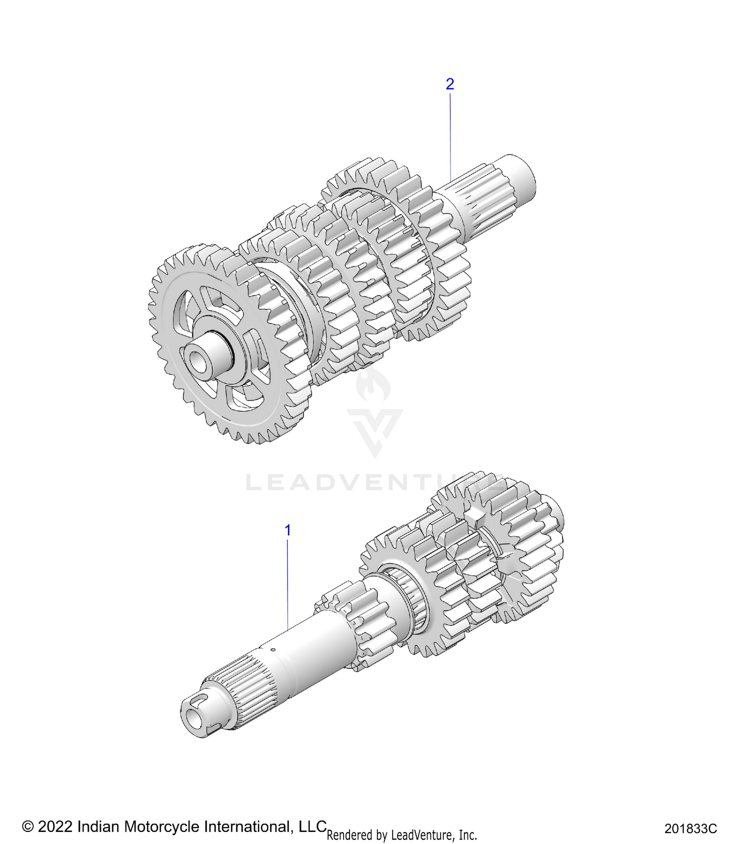 DRIVE TRAIN, INPUT/OUTPUT SHAFT ASM. - N26SSB61/SSC61 (201833C)