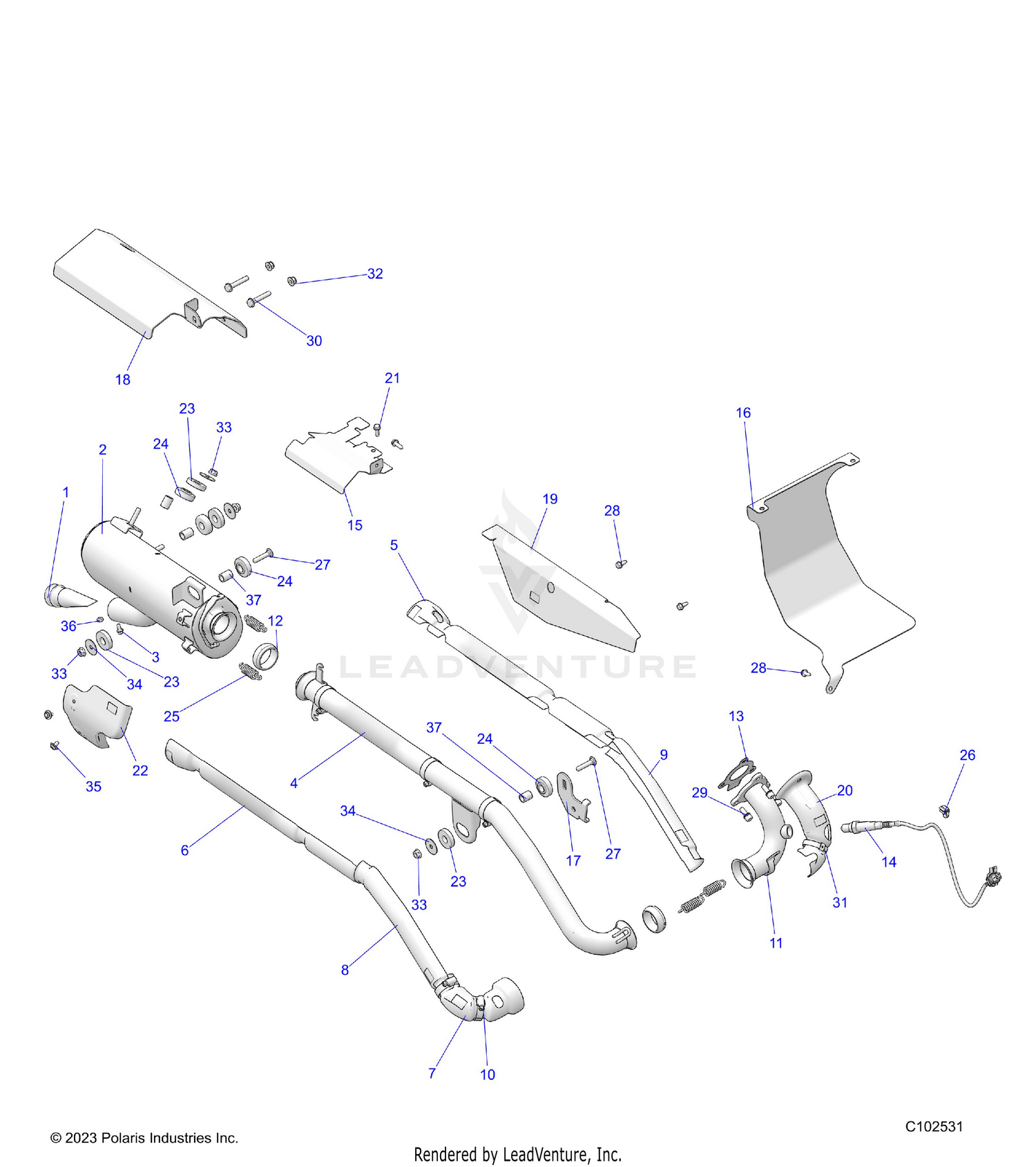 ENGINE, EXHAUST - A26SWE57F1/C1/E1 (C102531)