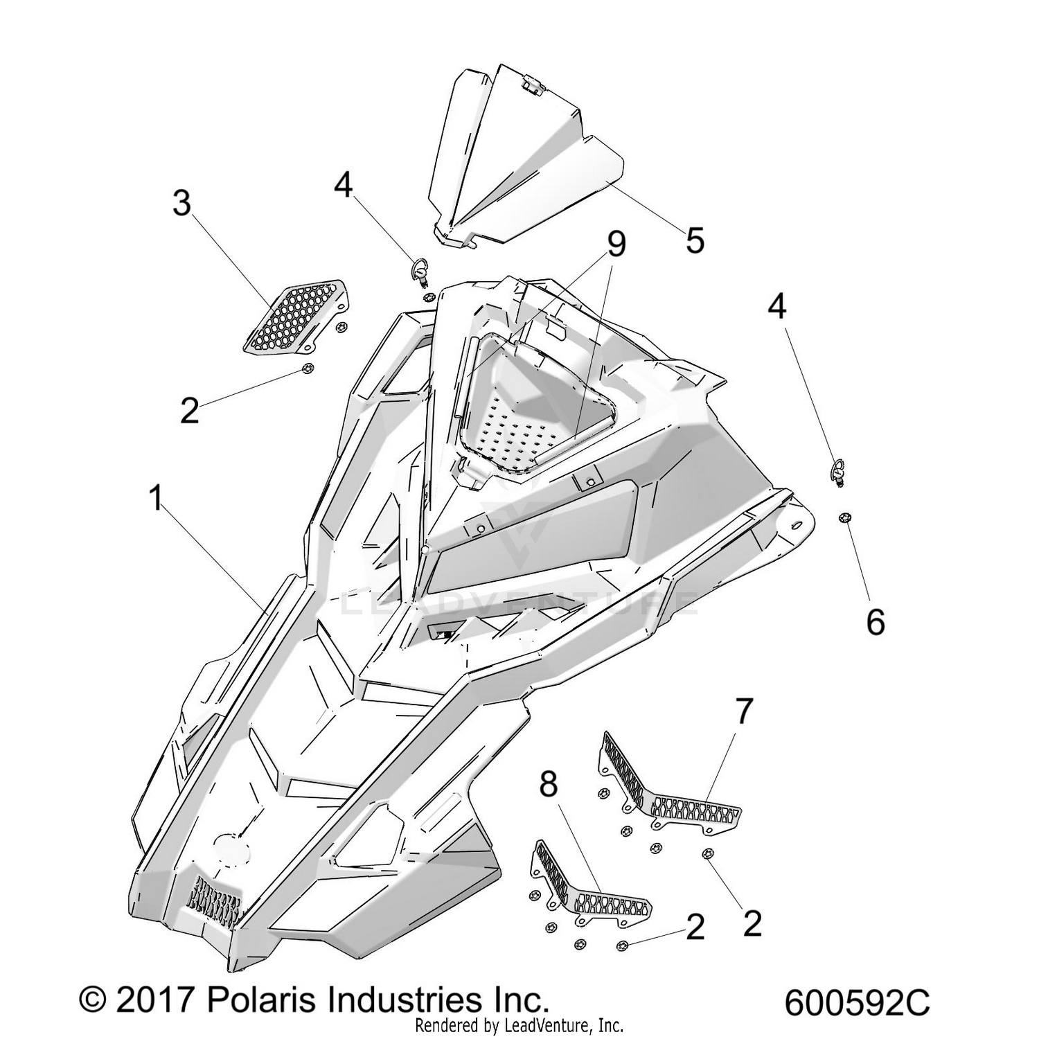 BODY, HOOD ASM. - S22EFD8RS/EFE8RS ALL OPTIONS (600592C)