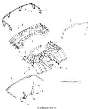 Body, Rear Cab And Rear Rack - A09zx85/8x All Options (49atvcabrr09spxpeps850) Schematic