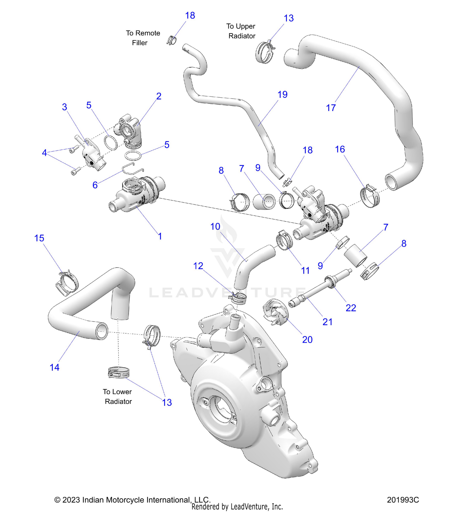 ENGINE, COOLING, HOSES AND THERMOSTAT - N26STC76/STD76 (201993C)