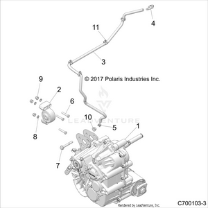 Drive Train, Main Gearcase Mounting - Z19vge99ak/aw/bk/bw (c700103-3) Schematic