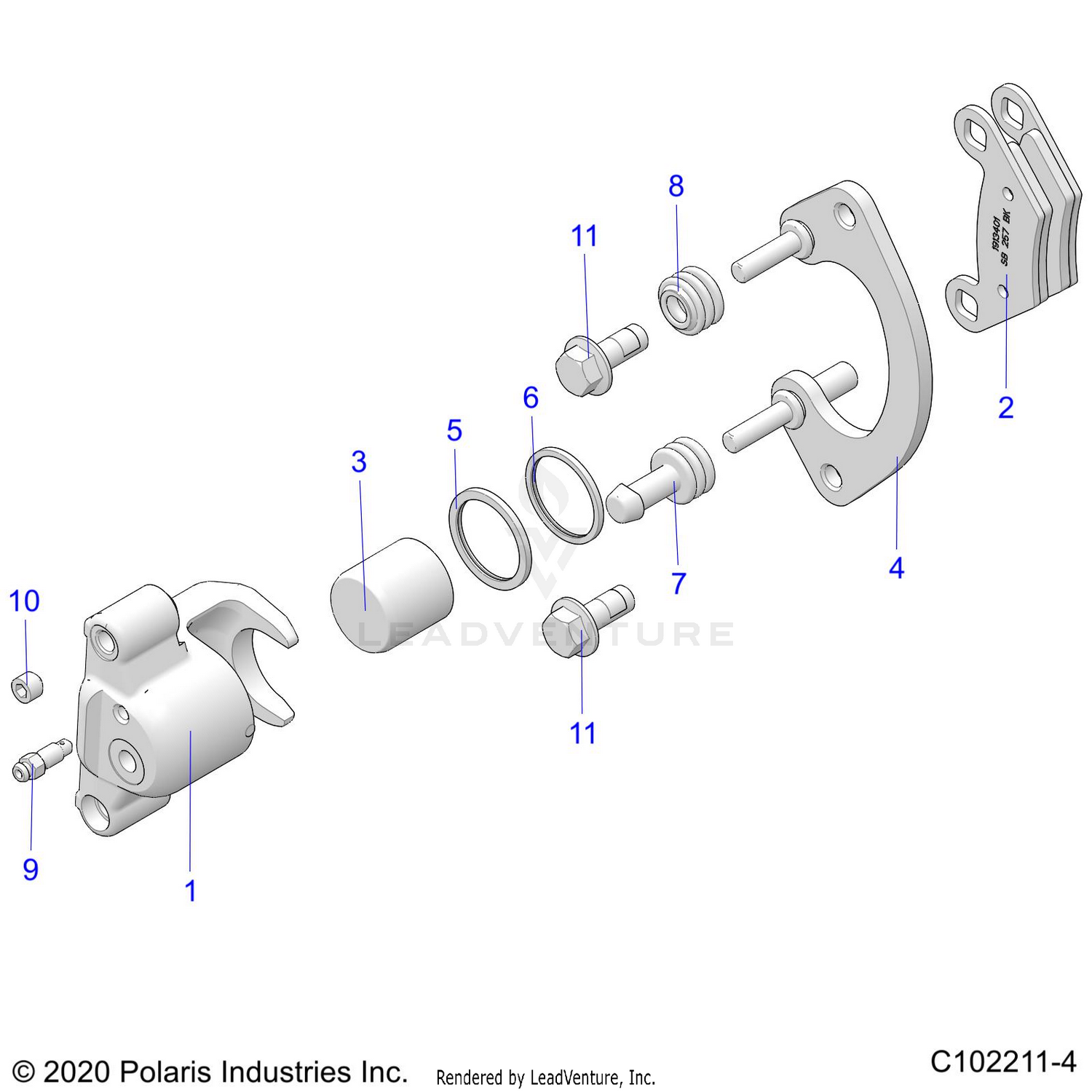 BRAKES, CALIPER, REAR - A26SXN85A7 (C102211-4)