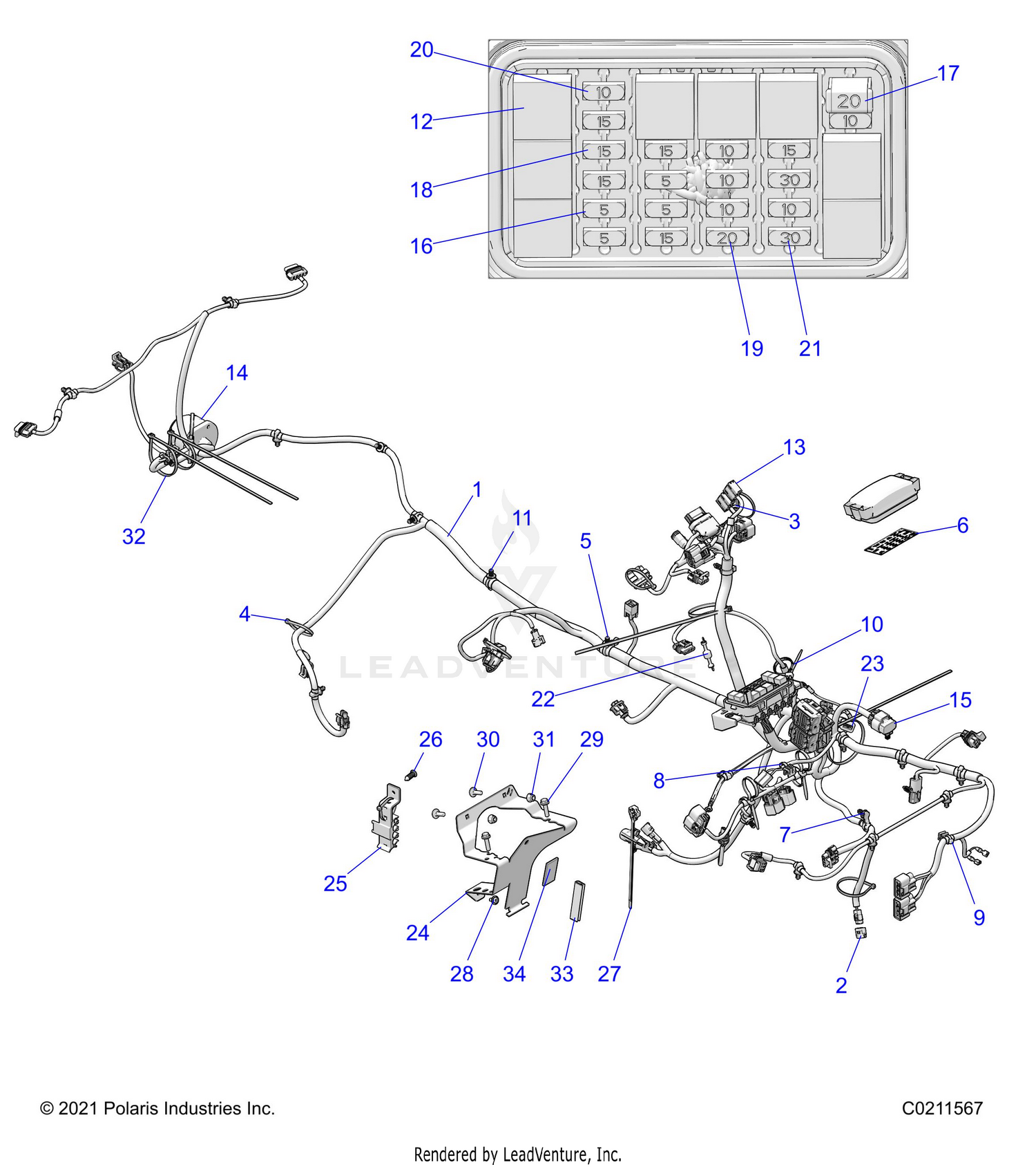 ELECTRICAL, MAIN WIRE HARNESS - A26SEE57P8 (C0211567)