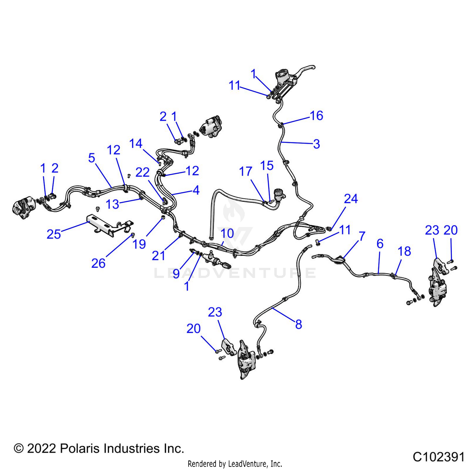 BRAKES, BRAKE LINES - A26SLE95PF (C102391)