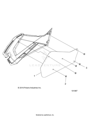 Body, Right Hand Side Panel Heat Shield And Hardware 1 Up - A20she57an/af/bn/bf/z57ax/bx (101067) Schematic