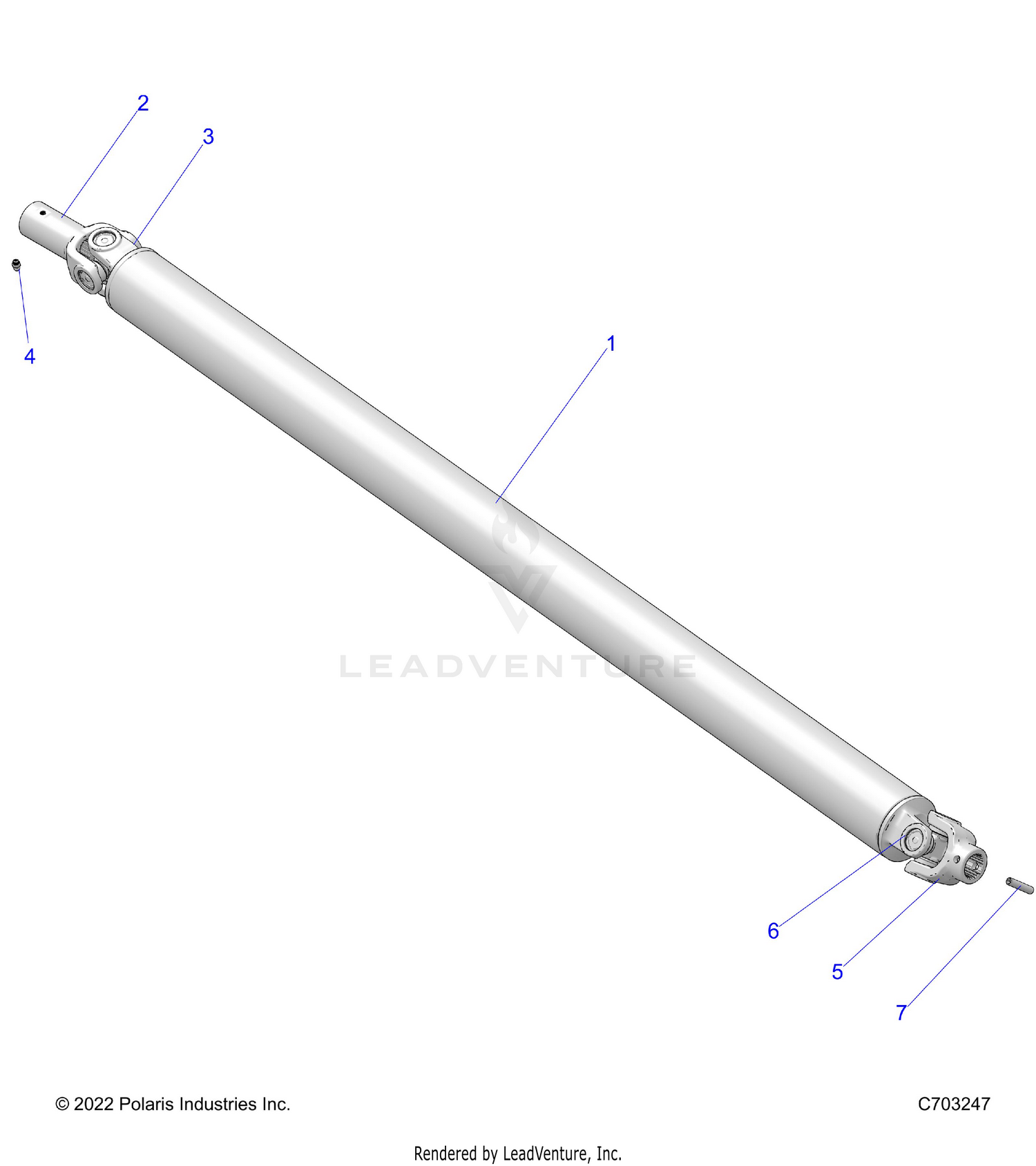 DRIVE TRAIN, PROP SHAFT,FRONT - Z26R4K2KAC/BC/AR/BR/AJ/BJ/AV/BV (C703247)