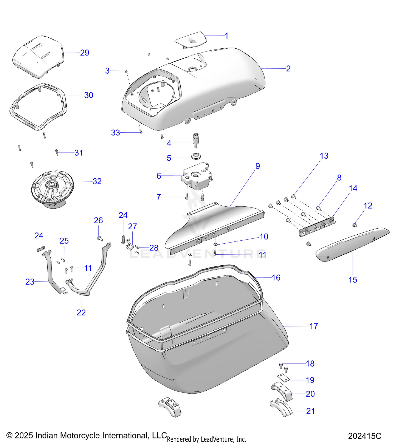 BODY, SADDLEBAG ASM, PREMIUM - N26LDXSS ALL OPTIONS (202415C)