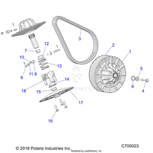 Drive Train, Secondary Clutch - R19rse99n1 (c700023) Schematic