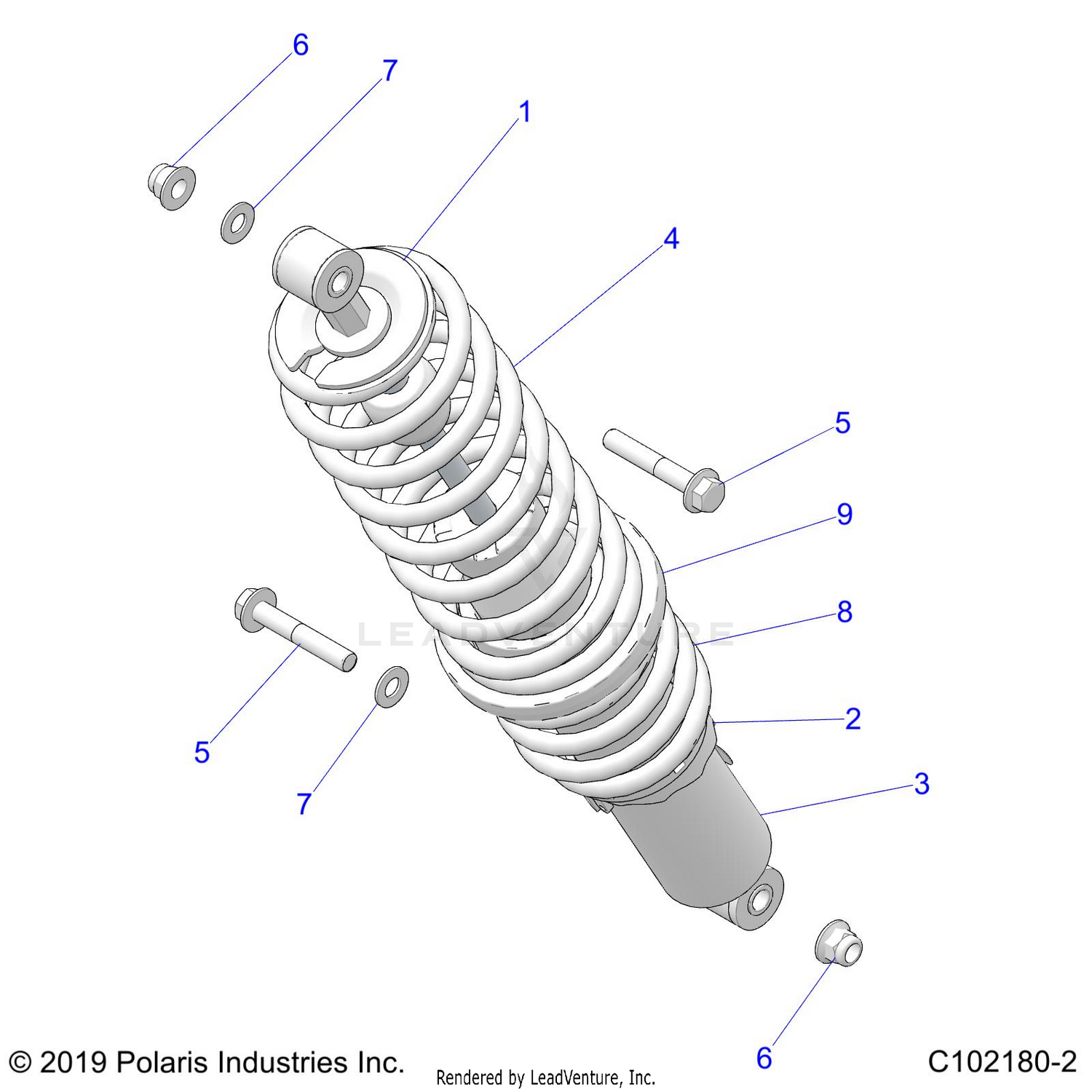 SUSPENSION, REAR SHOCK MOUNTING - A26SLE95PJ (C102180-2)