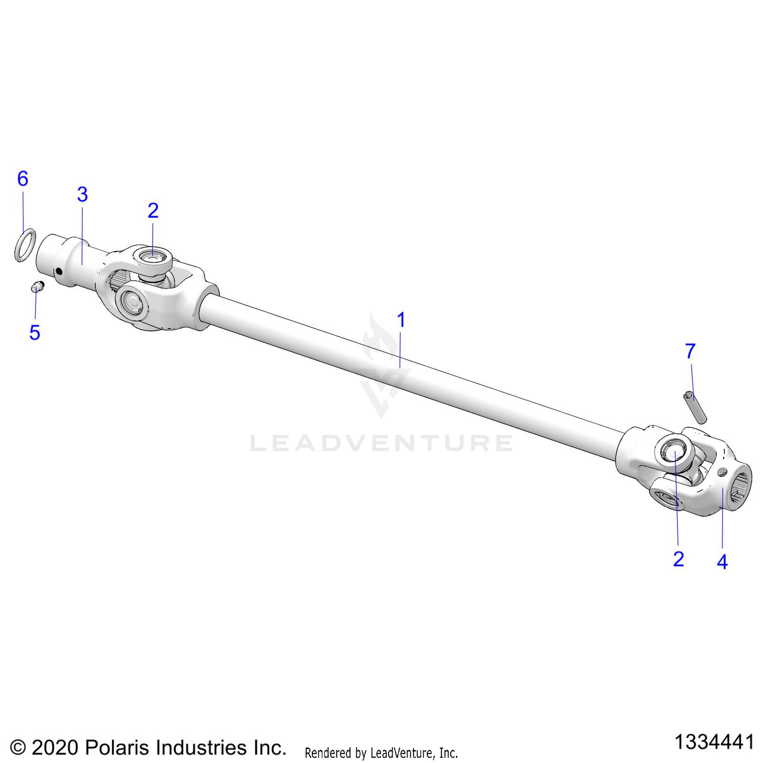 DRIVE TRAIN, FRONT PROP SHAFT - A26SEE57P8 (1334441)