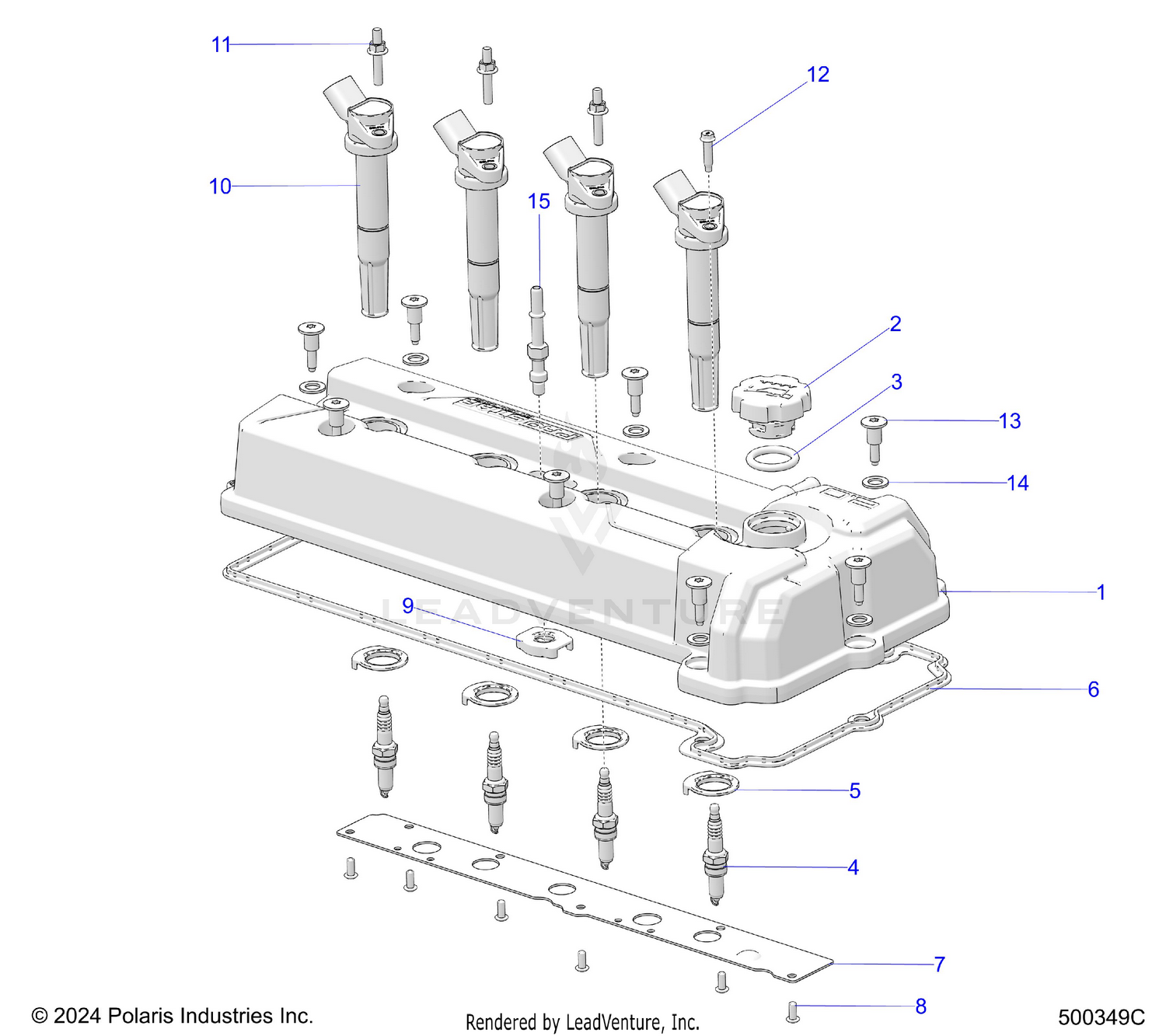 ENGINE, VALVE COVER AND SPARK PLUGS - T26AAFGB/HB (500349C)