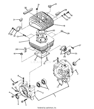 Crankcase And Cylinder Assembly (4916341634032a) Schematic