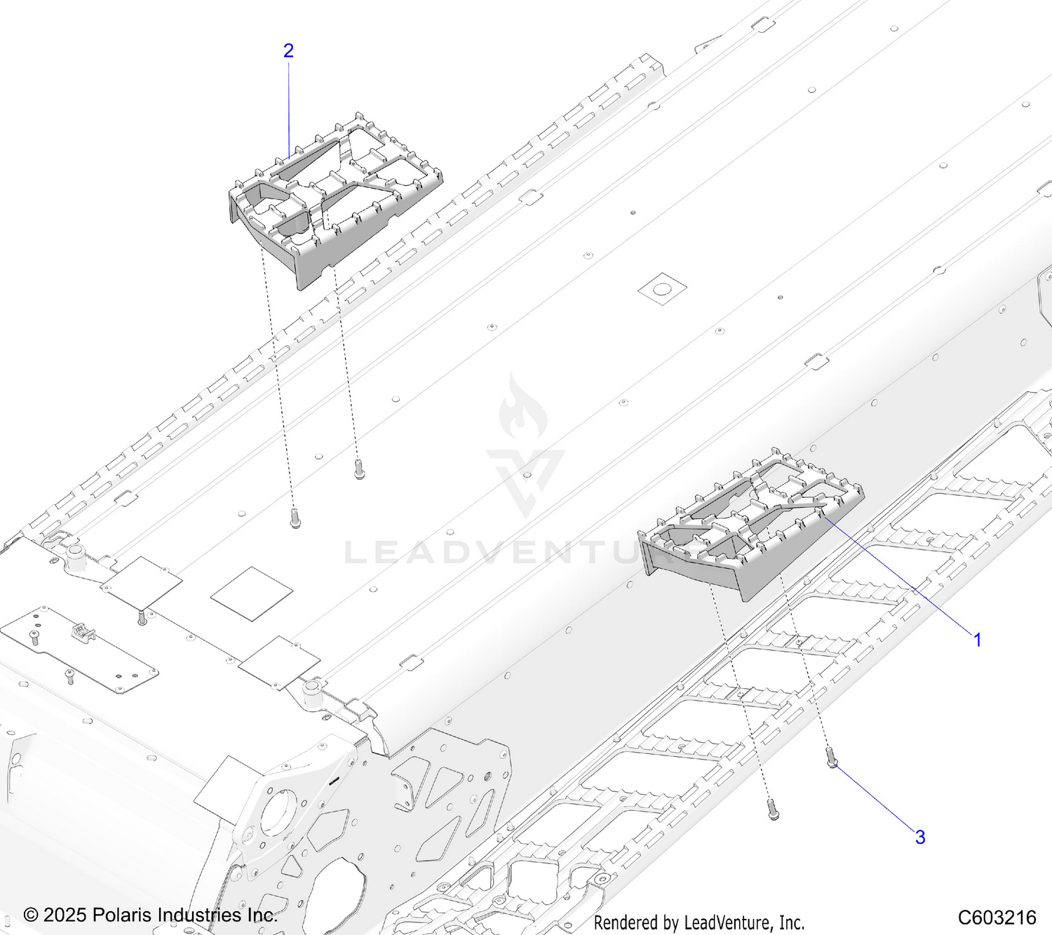 CHASSIS, REAR PASSENGER FOOTRESTS - S26AJE9FSL/AJN9FSL/FSM (C603216)
