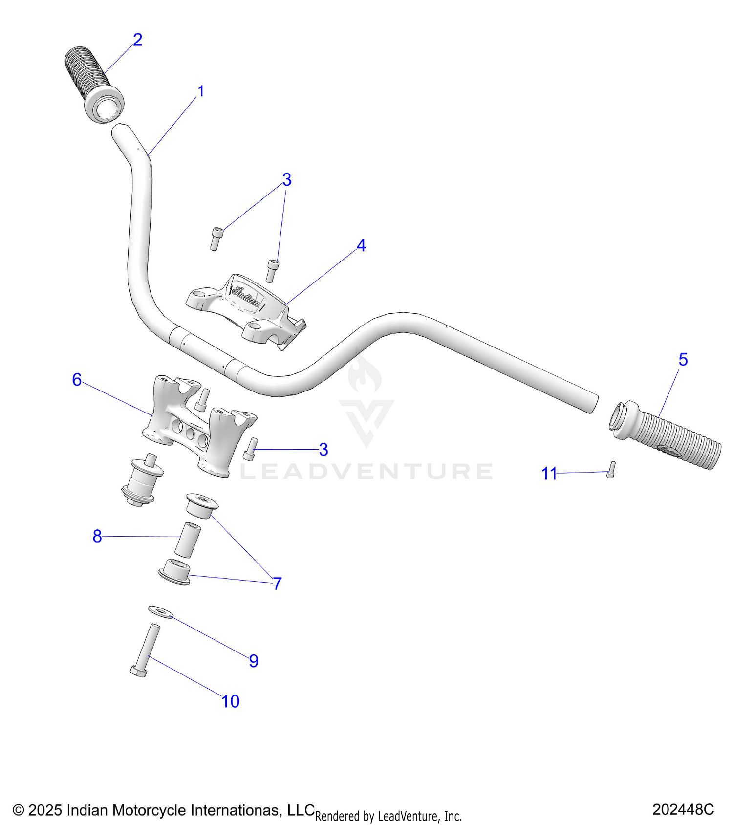 STEERING, HANDLEBAR MOUNTING and GRIPS - N26DNDBH ALL OPTIONS (202448C)