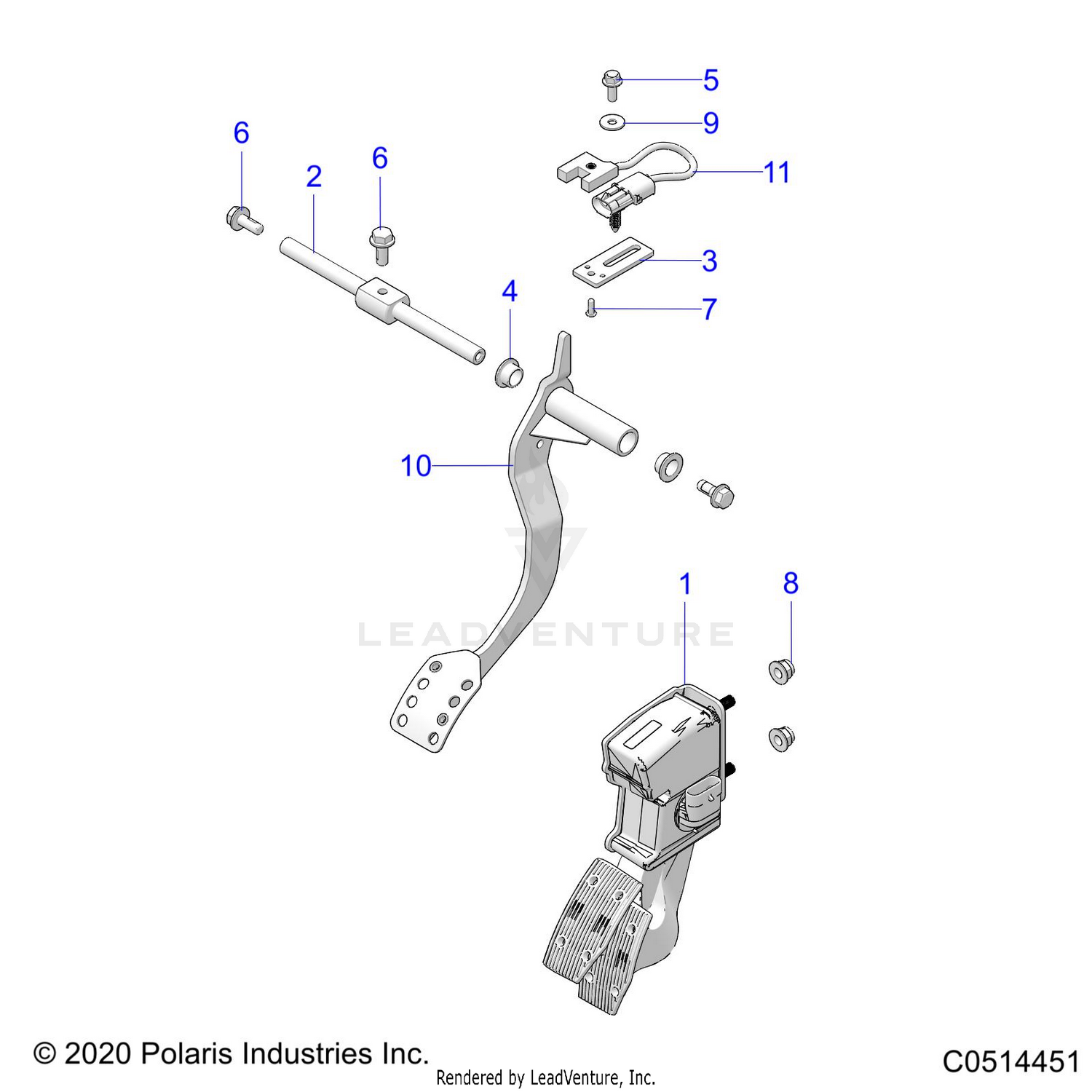 CONTROLS, FOOT CONTROLS - T21AAPHD/RHB/SHD/THD ALL OPTIONS (C0514451)