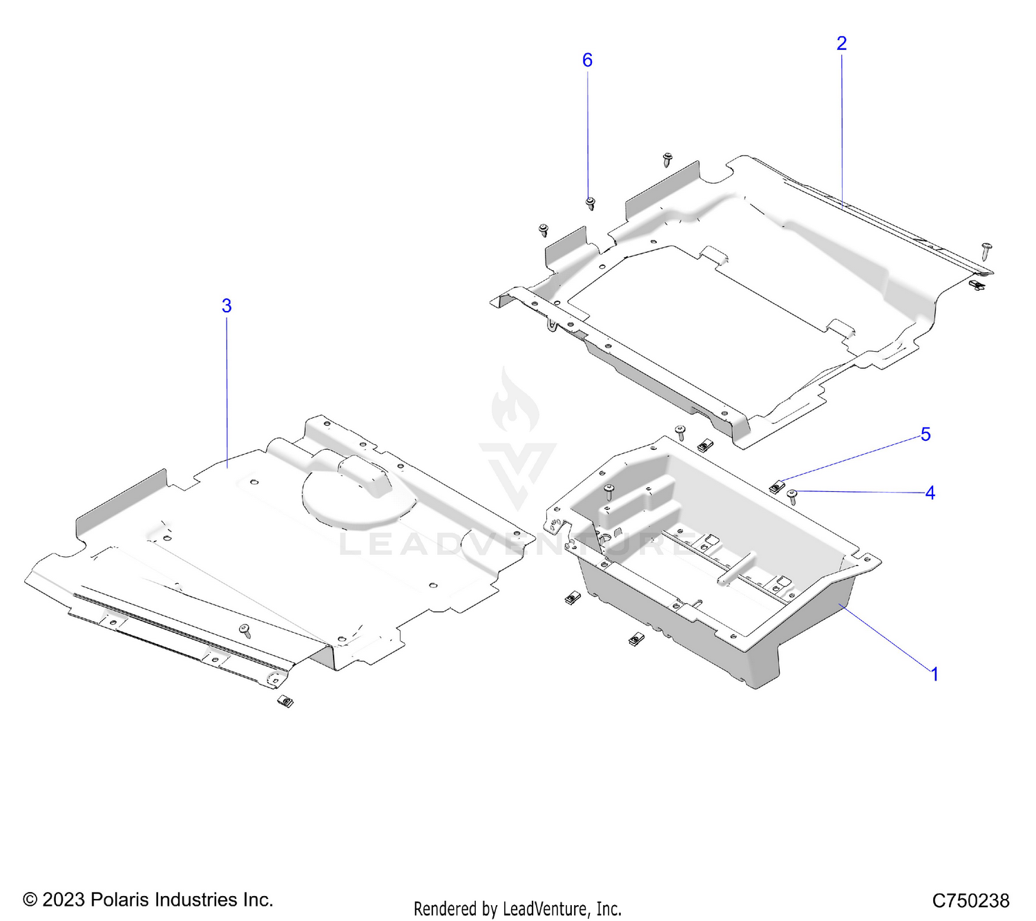 BODY, FLOOR PANELS, UNDERSEAT - Z26RPP2KBL (C750238)