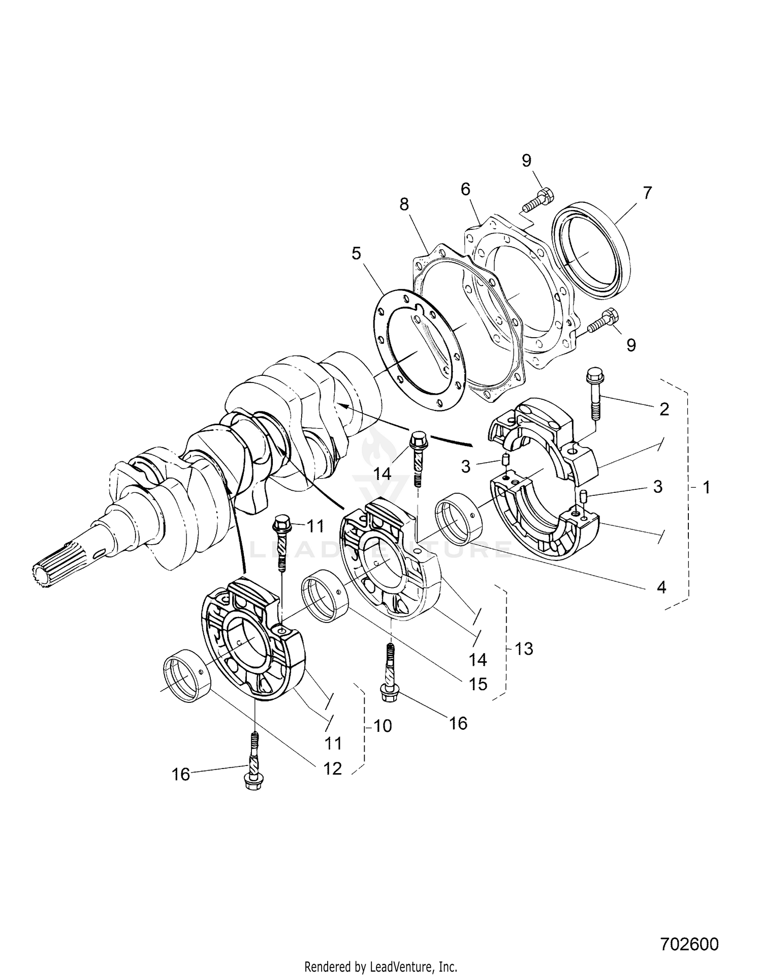 ENGINE, MAIN BEARING CASE - R26RRED4DB (702600)