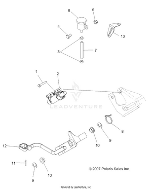 Brakes, Brake Pedal And Rear Master Cylinder - A09lh27ax/az (49atvbrakefoot08sp300) Schematic