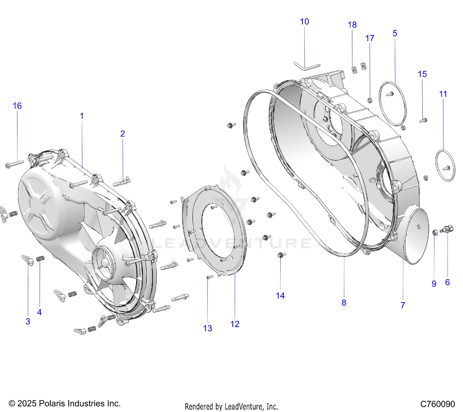 DRIVE TRAIN, CLUTCH COVER, INNER/OUTER - Z26RRL2KAL (C760090)