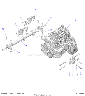Engine, Mounting & Long Block - R16rge99a7/ae/av (49rgrenginemtg14rzr1000) Schematic