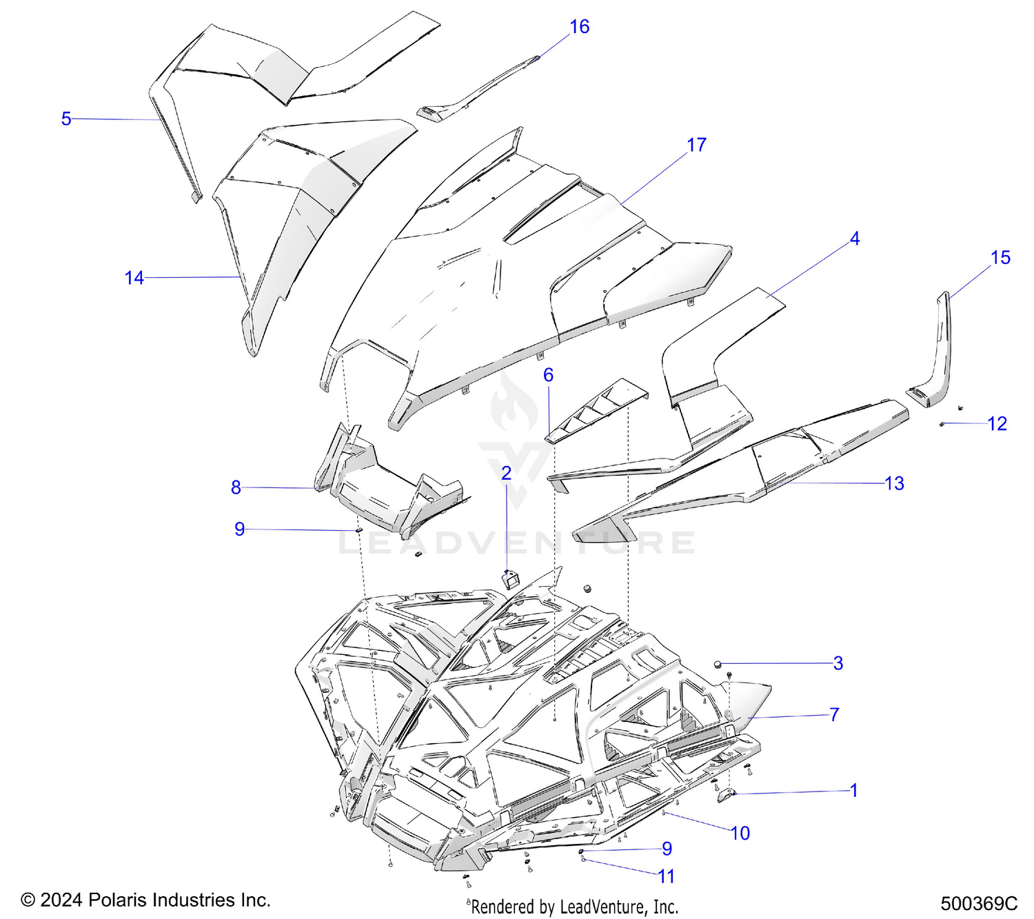 BODY, HOOD - T26AAFGB/HB (500369C)