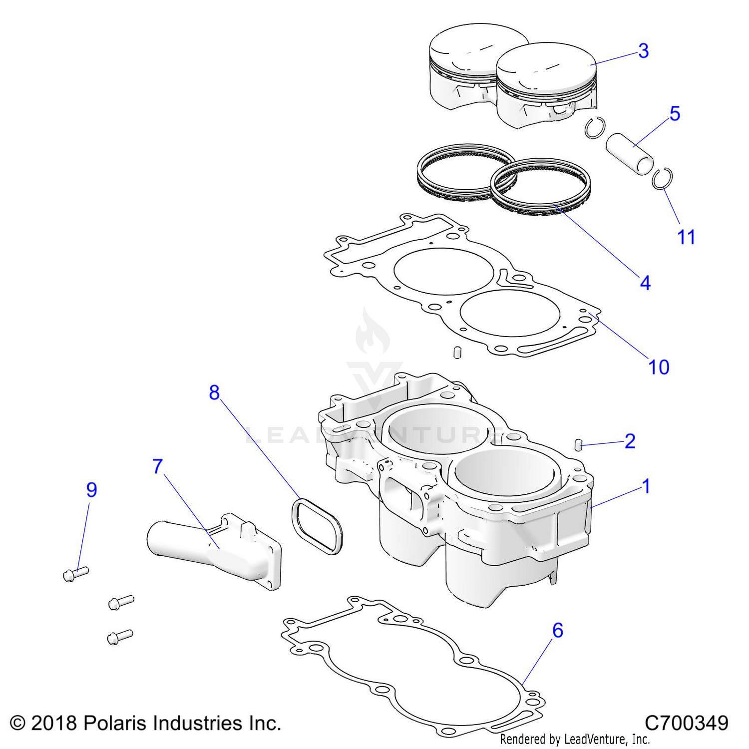 ENGINE, CYLINDER AND PISTON - G22G4E99NP (C700349)