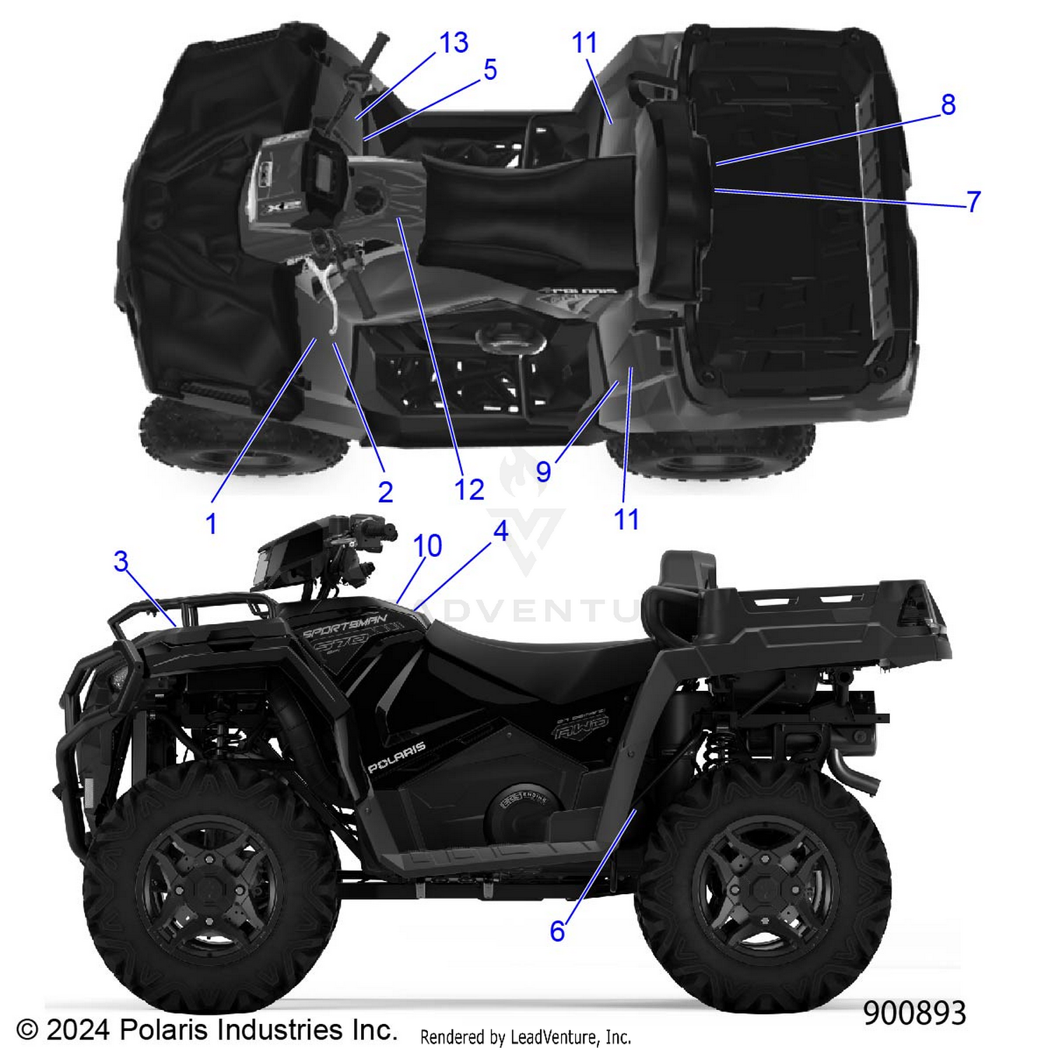 BODY, DECALS, STANDARD - A26SZE57CL/EL (900876)