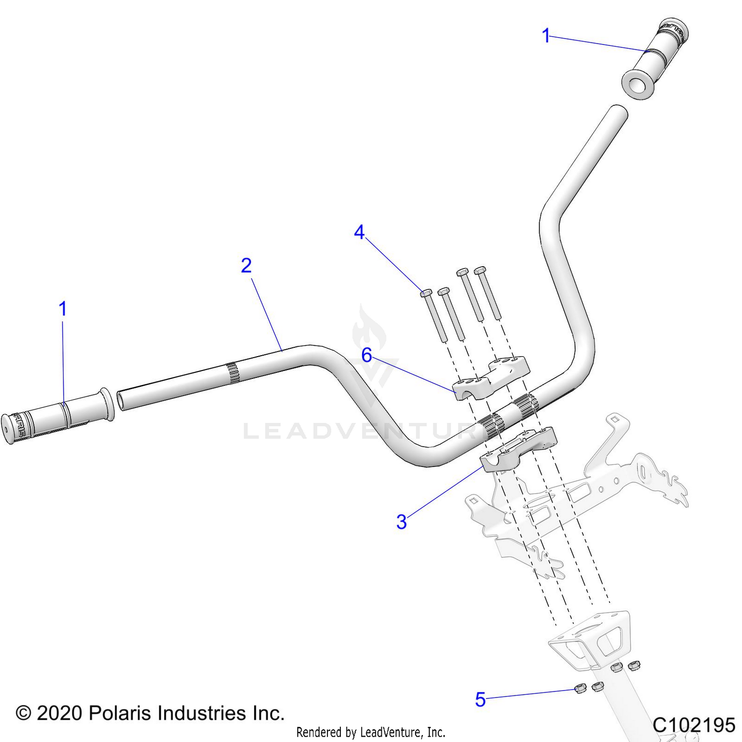 STEERING, HANDLEBAR - A26SLE95PJ (102195)