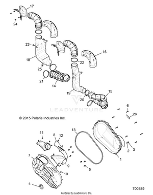 Drive Train, Clutch Cover And Ducting - R16rtm87al (700389) Schematic