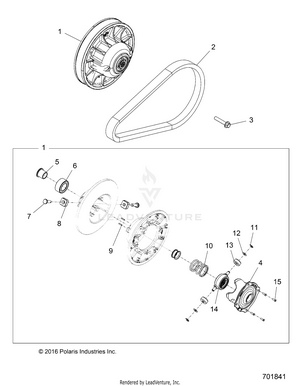 Drive Train, Secondary Clutch - R19rhe99nd (701841) Schematic