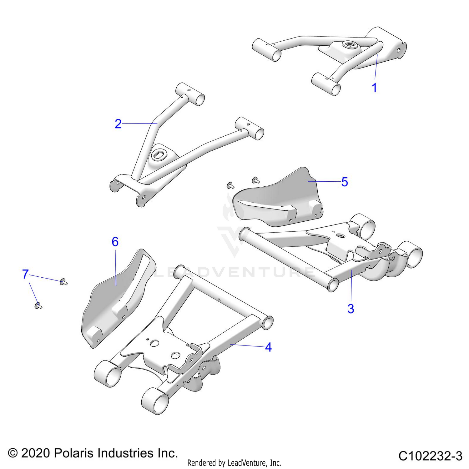 SUSPENSION, REAR CONTROL ARMS - A26SEE57PL (C102232-3)