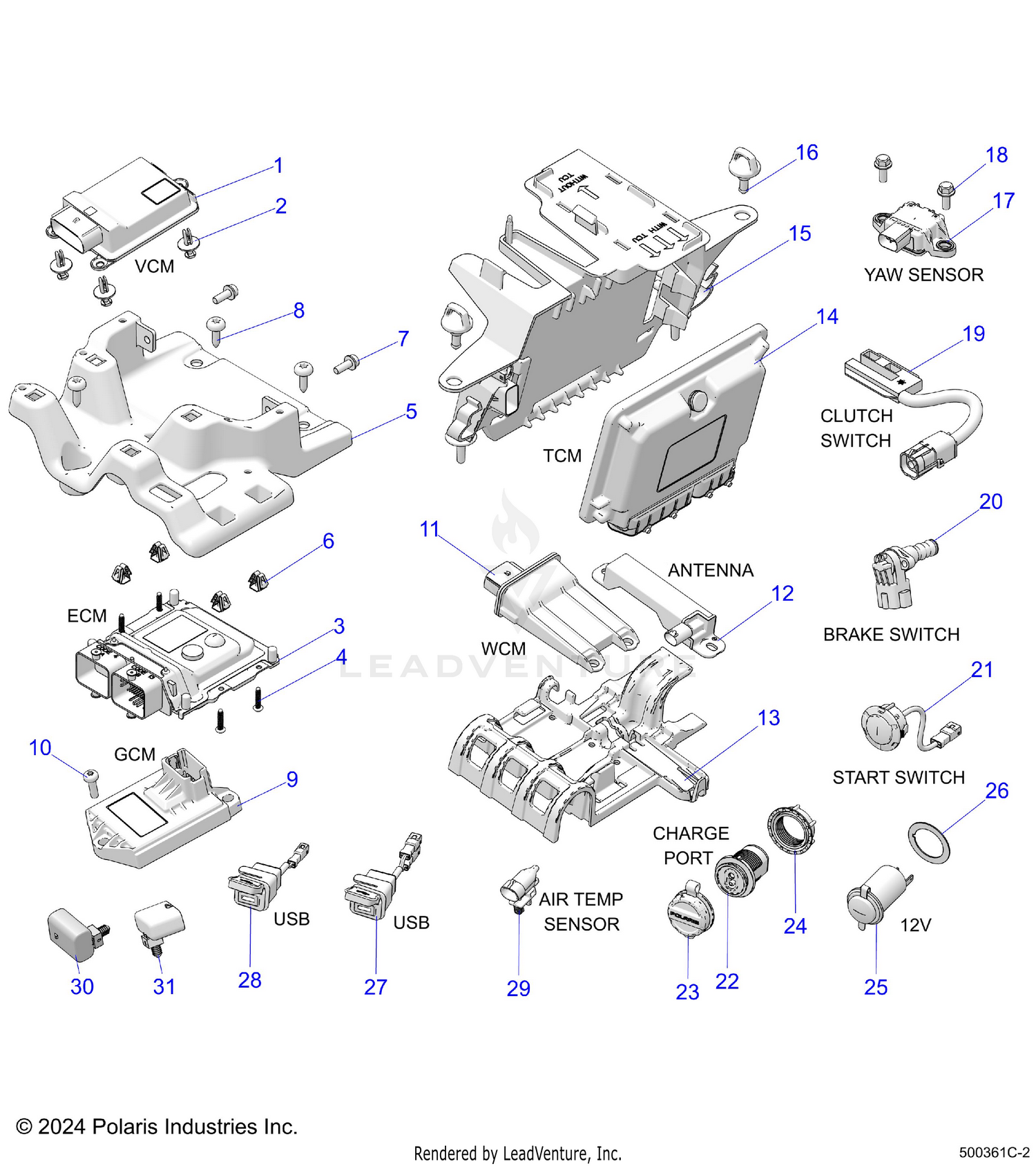 ELECTRICAL, COMPONENTS 1 - T26AATGD/HD (500361C-2)