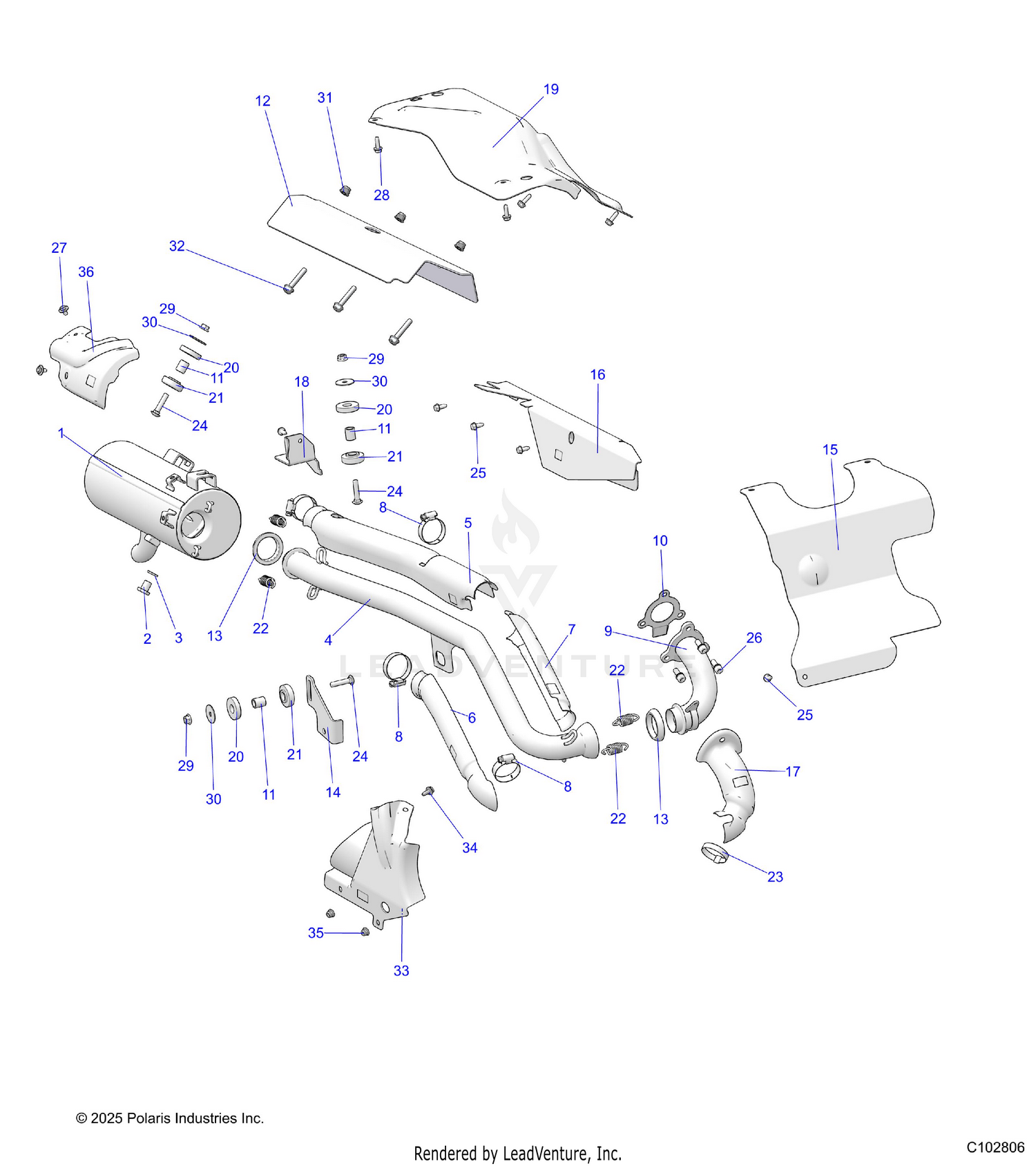 ENGINE, EXHAUST - A26SHY57AL/AS (C102806)
