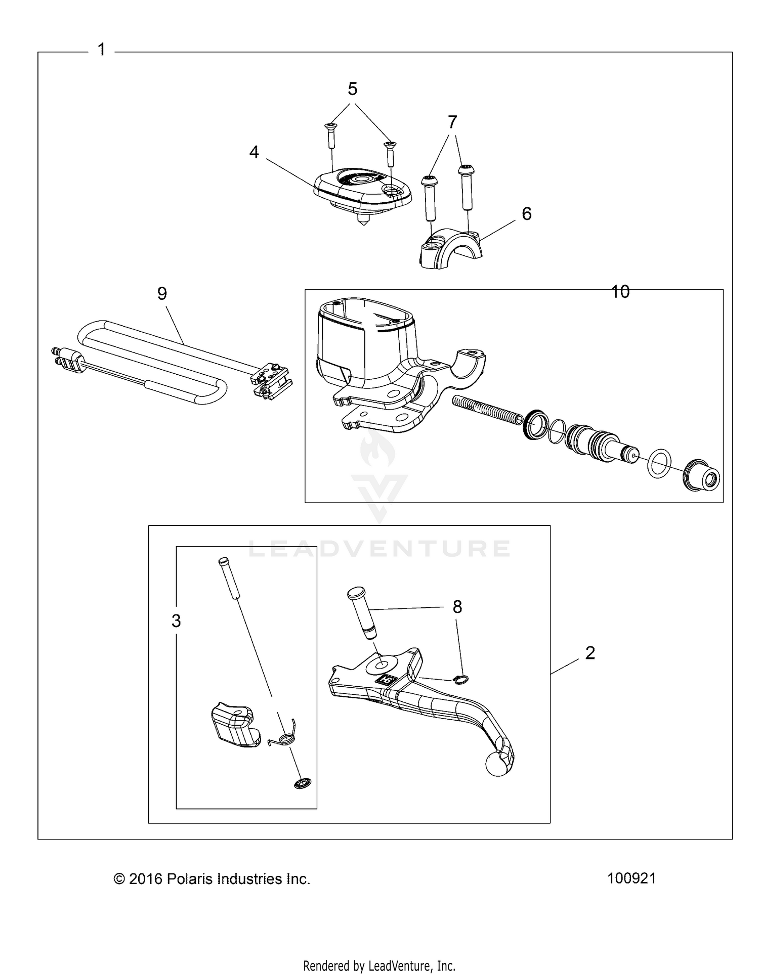 BRAKES, FRONT BRAKE LEVER and MASTER CYLINDER - A26SXN85A7 (100921)