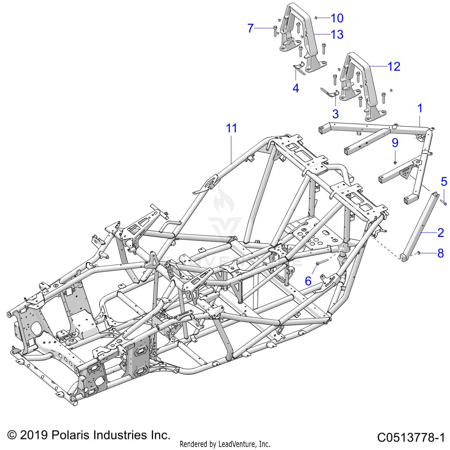 CHASSIS, MAIN, and REAR ASM. - T21AAPHD/RHB/SHD/THD ALL OPTIONS (C0513778-1)