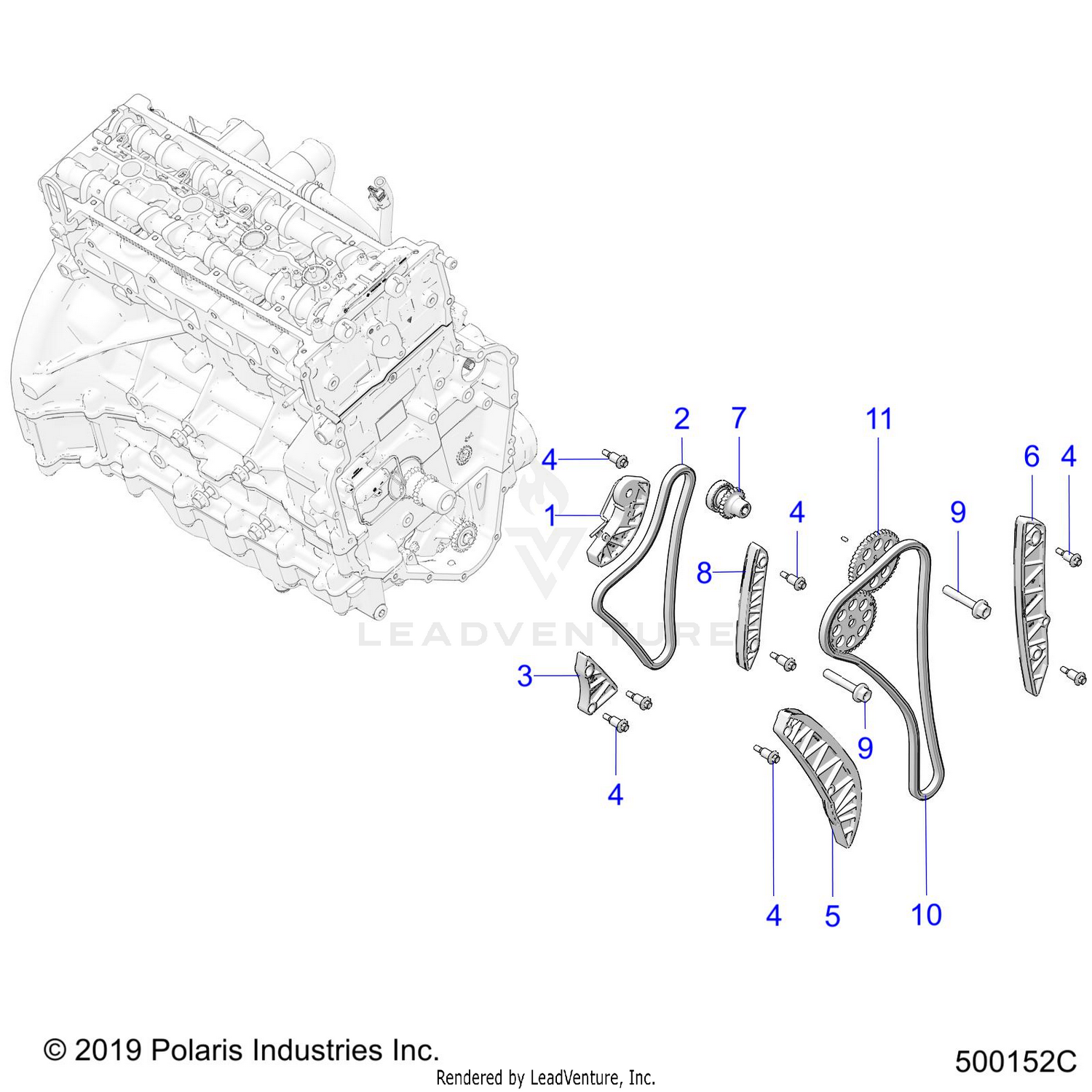 ENGINE, TIMING CHAIN AND RELATED - T21AAPHD/RHB/SHD/THD ALL OPTIONS (500152C)