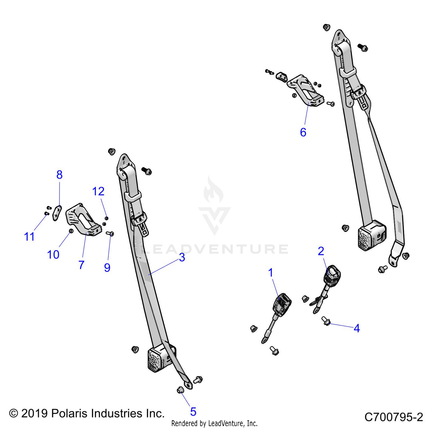 BODY, SEAT BELT MOUNTING - G22GAD99AP/BP (C700795-2)