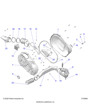 Drive Train, Clutch Cover And Ducting - R23tae99ad/bd/ap/bp (c700942) Schematic