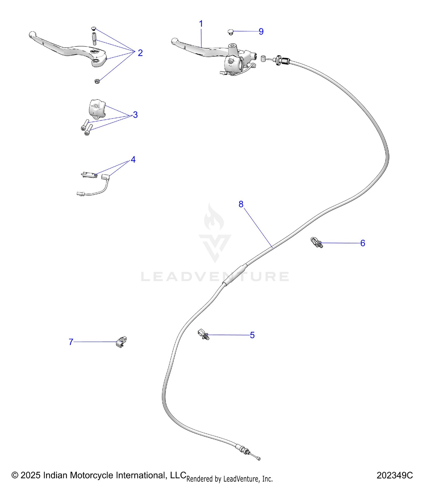 CONTROLS, CLUTCH LEVER ASM. and CABLE - N26SSB61/SSC61 (202349C)
