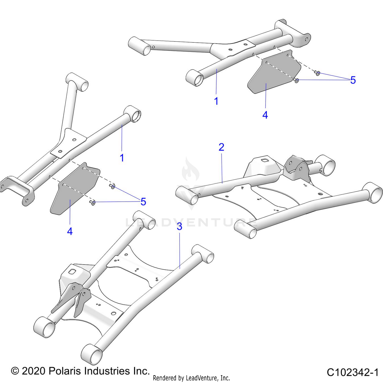 SUSPENSION, REAR CONTROL ARMS - A26SLZ95AF (C102342-1)
