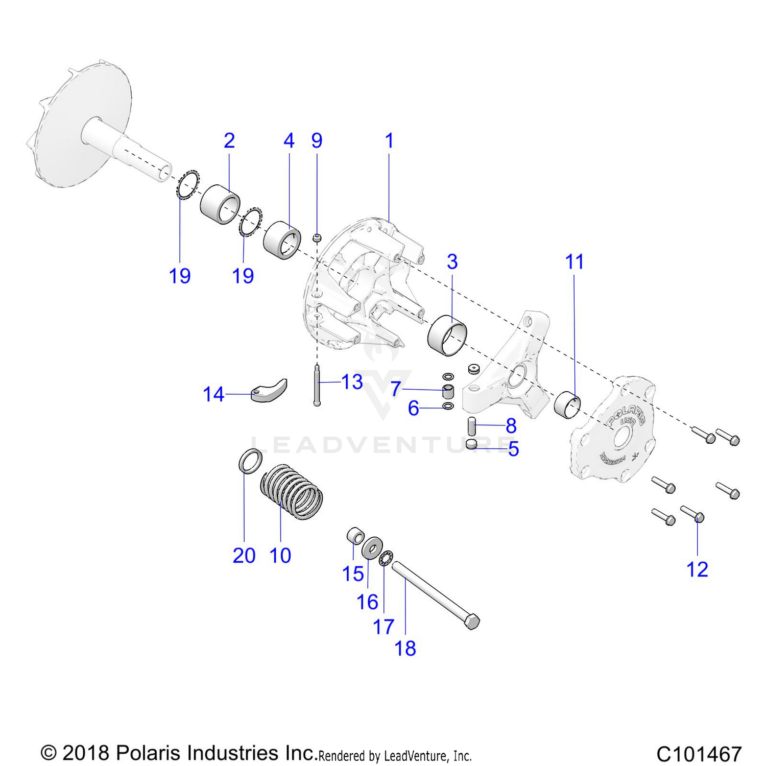 DRIVE TRAIN, PRIMARY CLUTCH - A26SLE95PJ (C101467)