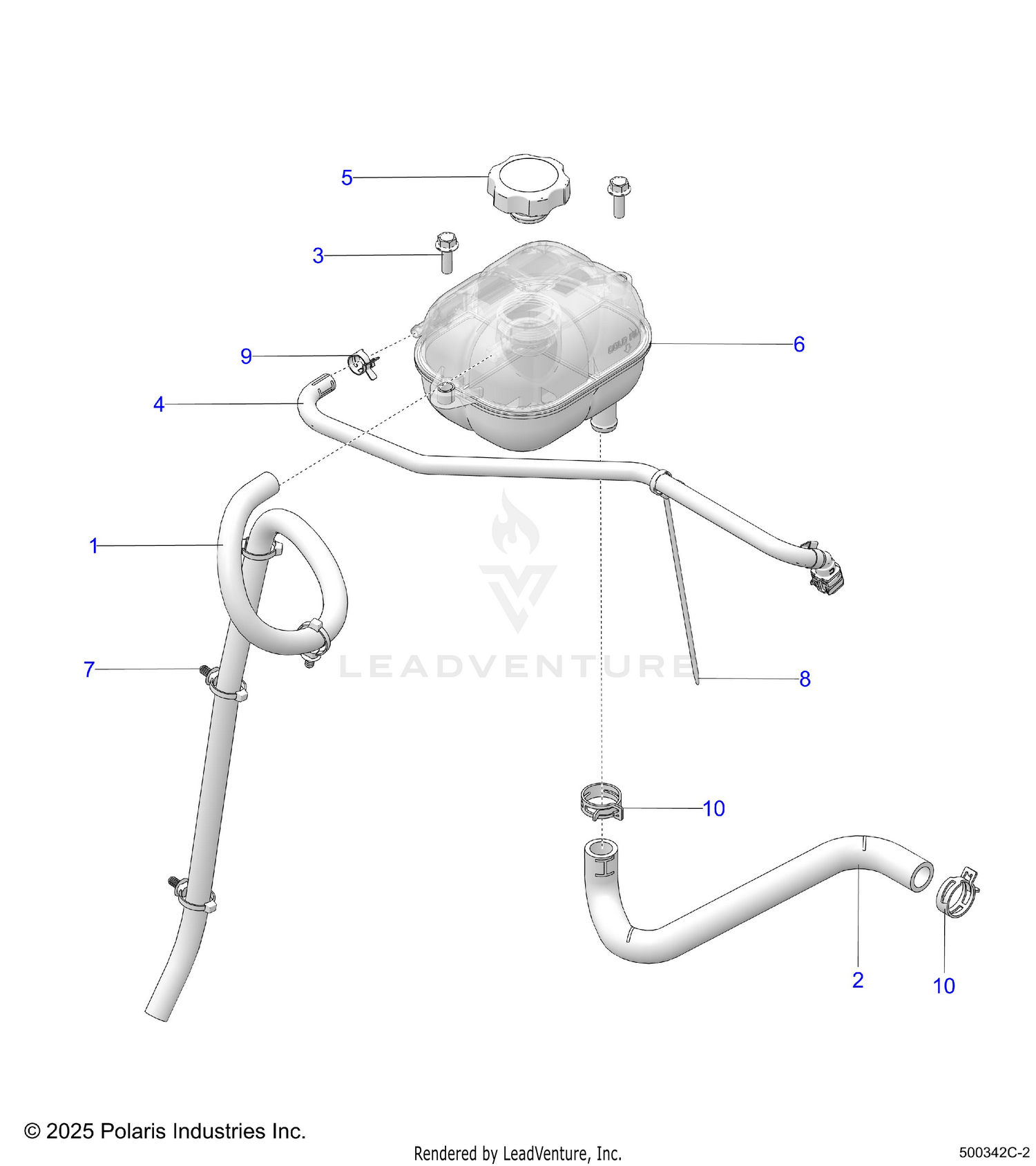ENGINE, COOLING, SURGE TANK - T26AATGD/HD (500342C-2)